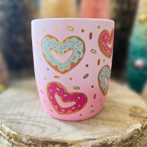 NEW Peppermint & Pine Soft Touch Colorful Heart Donuts Sprinkles Christmas Mug - Picture 3 of 12